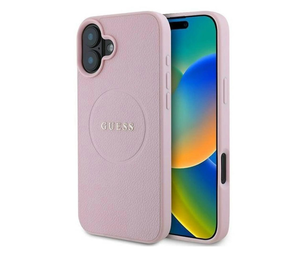 Guess Grained Ring do iPhone 16 Plus różowy - 1279150 - zdjęcie